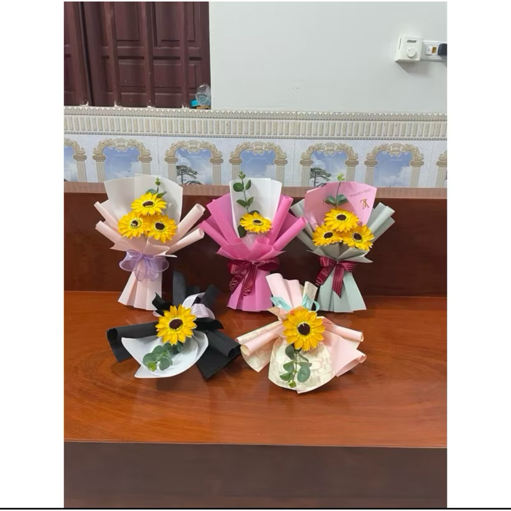 Bó Hoa Hướng Dương 1-3 Bông Giấy Hàn