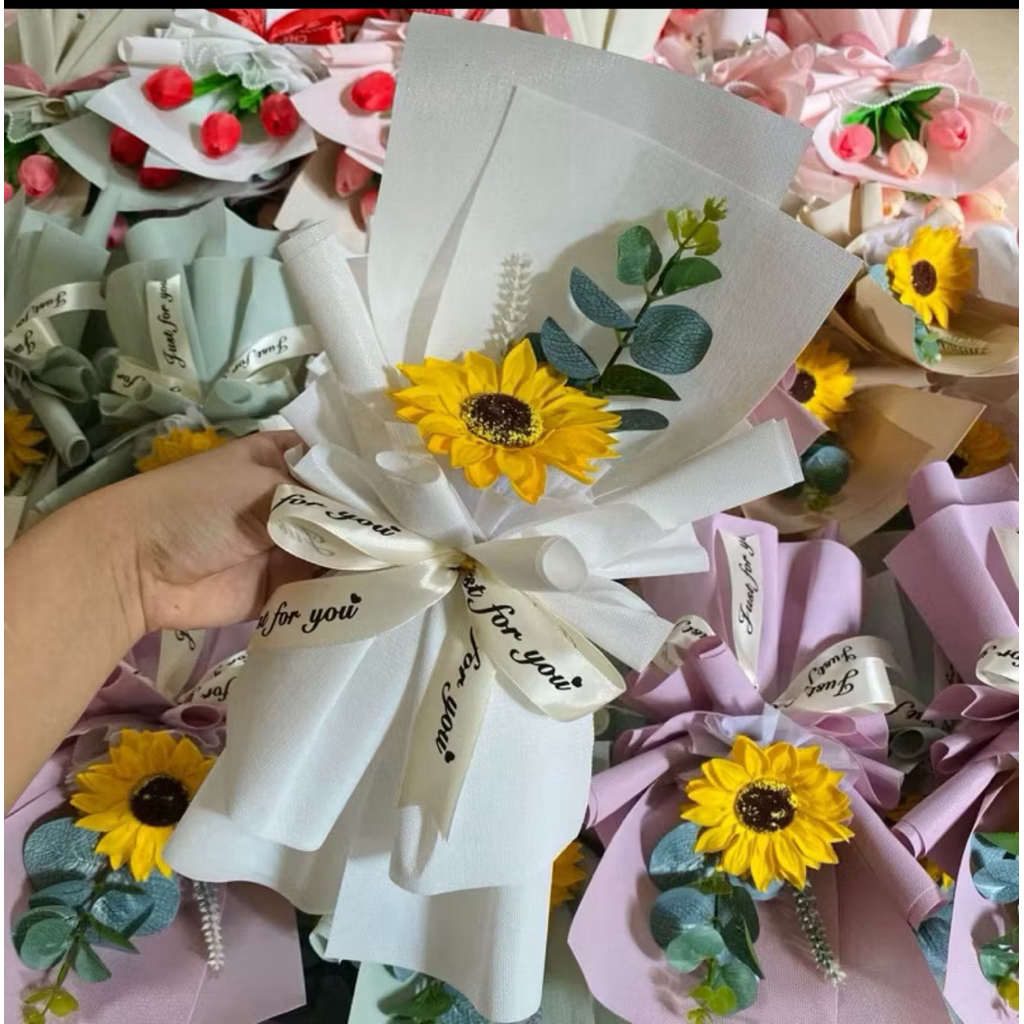 Bó Hoa Hướng Dương 1-3 Bông Giấy Hàn