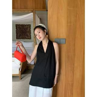 𝗡𝗶𝗺𝗮 𝗟𝗶𝗻𝗲𝗻 2 - |LY LINEN | Áo Linen cổ yếm xẻ tà