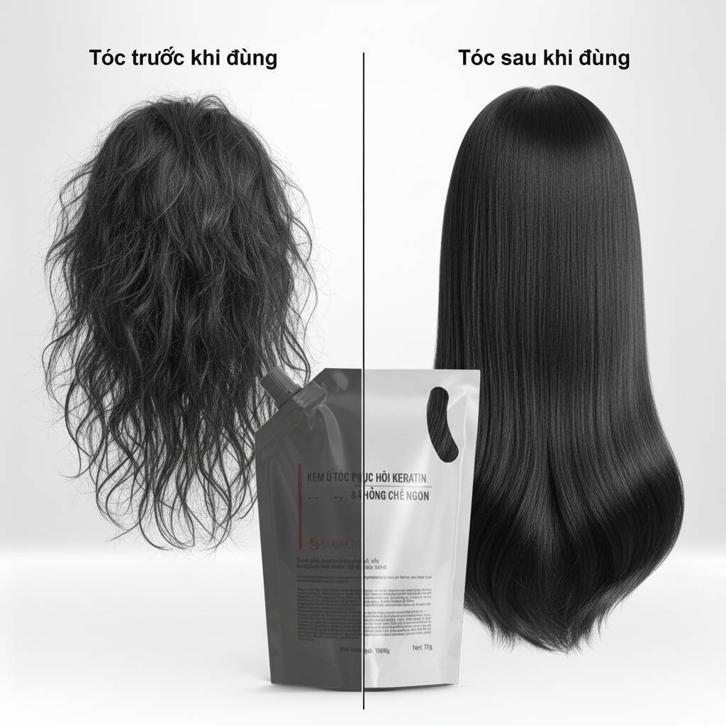 Kem ủ tóc keratin collagen 1000g - Phục hồi hư tổn, dưỡng ẩm, giúp tóc mềm mượtSOFANKOU