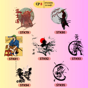 Bộ Hình In, Ủi Nhiệt Samurai 01 - CP8 PET Sticker