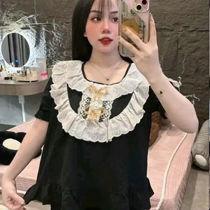 Set Dài Cổ Tròn Ren Nơ 2 Tầng – Dáng Xinh Tiểu Thư | MS A28