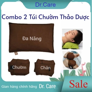 Combo 2 Túi Chườm Thảo Dược, GỐI ĐA NĂNG và CHƯỜM CHÂN, Chườm Ngải Cứu, Dr.Care