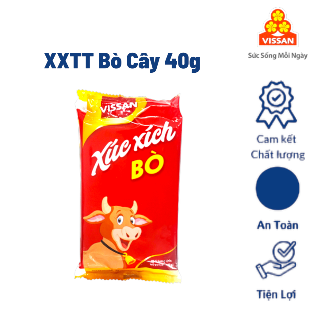 [ COMBO 5 GÓI ] Xúc Xích Tiệt Trùng Bò Vissan 160g (4 Cây x 40g)