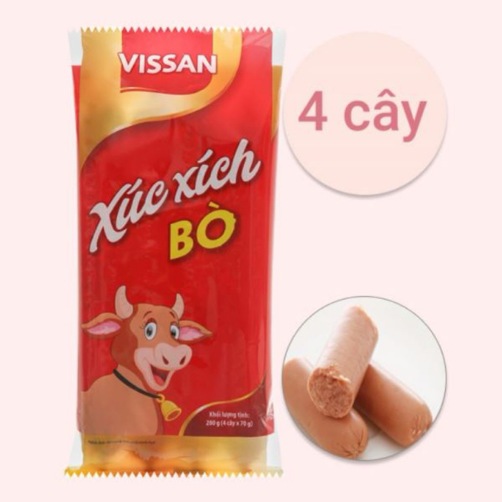 [ COMBO 5 GÓI ] Xúc Xích Tiệt Trùng Bò Vissan 160g (4 Cây x 40g)
