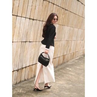 Blazer cổ tròn tay phồng HAGOO phong cách công sở thanh lịch [B8049]