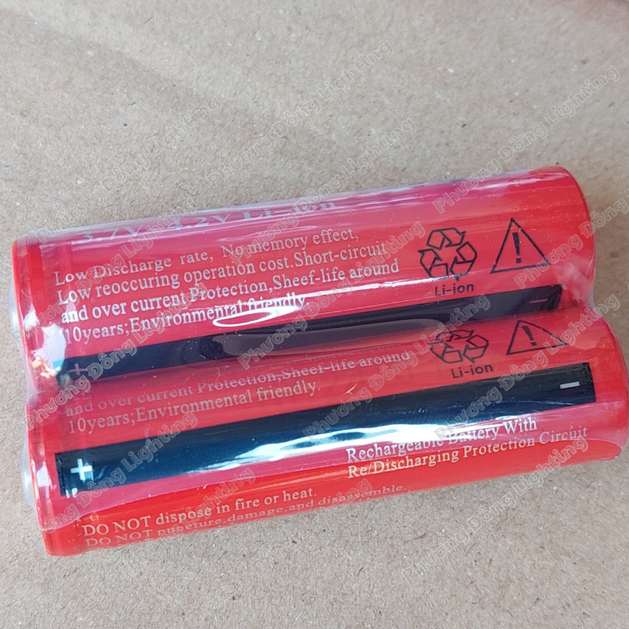 Pin sạc 3v7 7800mAh màu đỏ , xài cho đèn pin , quạt mini, xe điều khiển...BÁN LẺ 1 VIÊN