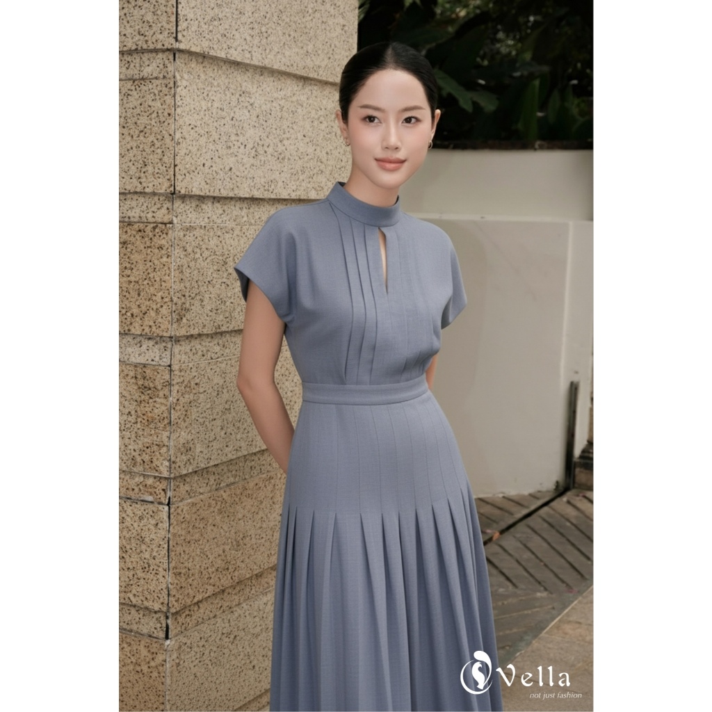 Set công sở nữ thanh lịch áo sơ mi tay dơi & chân váy xoè midi Vella ARINA set VA25070 & VV25074