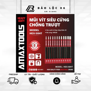Bộ mũi vít lục giác - hoa thị siêu cứng chống trượt Amaxtools , thép nhập khẩu S20- độ cứng 60HRC