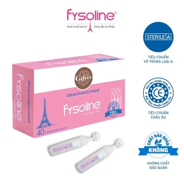 (HSD T4/28) 10 Ống/ Hộp 40 Ống Nước muối sinh lý Fysoline Pháp - Vệ sinh mắt, mũi, miệng cho bé (5ml/ Ống) SHC