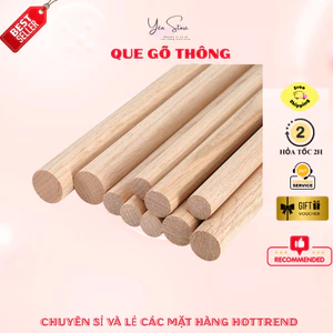 Que Gỗ Thông Tròn Phi 10mm (1CM) Dùng Làm Đồ Handmade,Trái Quýt Kẽm Nhung, Thân Cây Thông Kẽm Nhung- YÊN STORE DIY