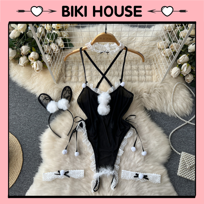 Set cosplay thỏ bông trắng sexy gợi cảm bodysuit đồ ngủ liền thân bunny đen xẻ đáy bonita quyến rũ BIKI HOUSE N333 - HCM | BigBuy360 - bigbuy360.vn