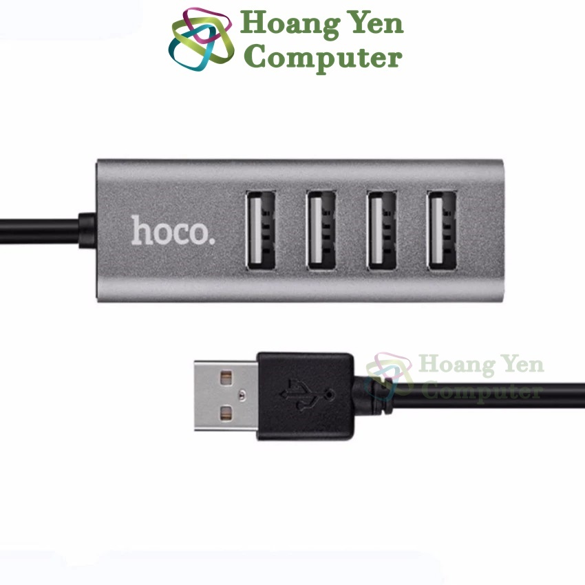 Hub USB Hoco HB1 4 Cổng – Dây Dài 80CM, Thiết Kế Nhỏ Gọn, Tiện Lợi – BH 12 Tháng - Hoàng Yến Computer