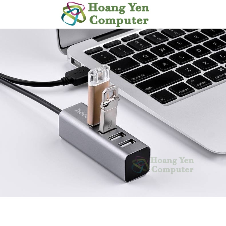 Hub USB Hoco HB1 4 Cổng – Dây Dài 80CM, Thiết Kế Nhỏ Gọn, Tiện Lợi – BH 12 Tháng - Hoàng Yến Computer