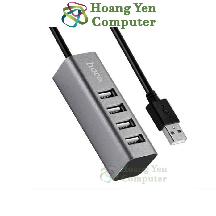 Hub USB Hoco HB1 4 Cổng – Dây Dài 80CM, Thiết Kế Nhỏ Gọn, Tiện Lợi – BH 12 Tháng - Hoàng Yến Computer