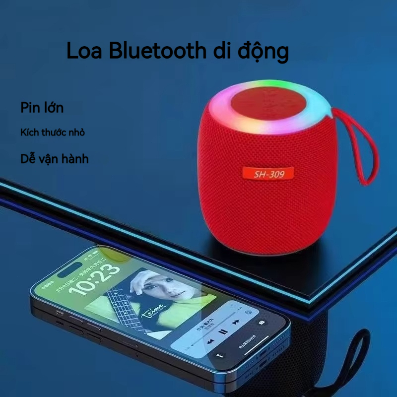 Loa Bluetooth Mini Bass Chất Lượng Vải - Đèn Ngủ RGB 7 Màu, Chống Thấm Nước Dài Đi Ngoài Trời, Bảo Hành 12 Tháng