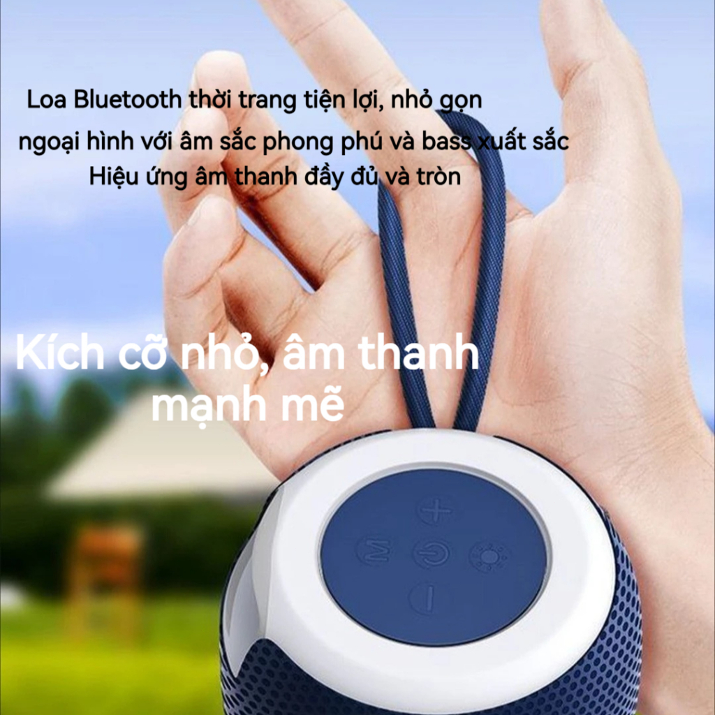 Loa Bluetooth Mini Bass Chất Lượng Vải - Đèn Ngủ RGB 7 Màu, Chống Thấm Nước Dài Đi Ngoài Trời, Bảo Hành 12 Tháng