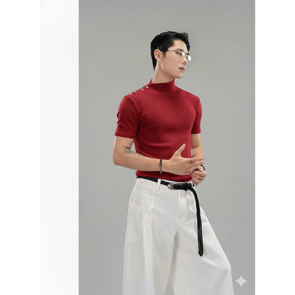 Áo thun Stee Style Cổ xéo XELOO Bosy ICVCVNI Unisex Cotton