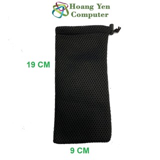 (ĐEN) Túi Lưới Đựng Pin Dự Phòng, Cốc Sạc, Dây Cáp, Adapter... – Dây Rút Tiện Lợi, Chống Trầy – Hoàng Yến Computer