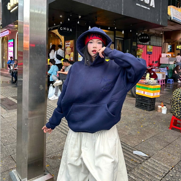 [KHÔNG XÙ] Áo HOODIE Neva Kind Of Some - Nỉ Bông Thêu Nổi 7 Màu 350 gsm Oversize Dài Tay Nam Nữ