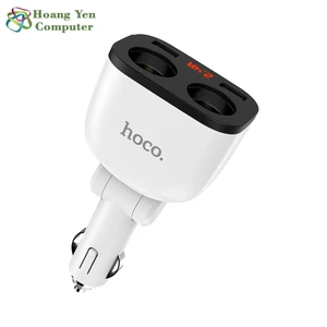 Tẩu Sạc Ô Tô Hoco Z28, 2 Cổng USB + 2 Ổ Tẩu Phụ, Có Màn Hình LED Hiển Thị Dòng Sạc – BH 6 Tháng – Hoàng Yến Computer