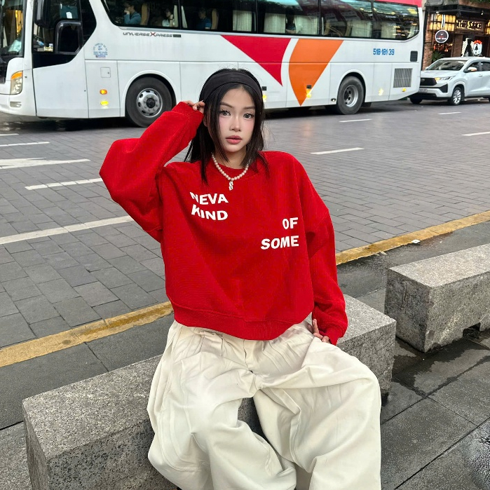 [KHÔNG XÙ] Áo SWEATER CROPTOP Neva Kind Of Some Nỉ Bông In Nổi Local Brand Basic Cotton 350gsm Nam Nữ