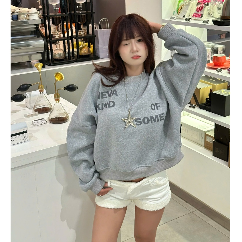[KHÔNG XÙ] Áo SWEATER CROPTOP Neva Kind Of Some Nỉ Bông In Nổi Local Brand Basic Cotton 350gsm Nam Nữ