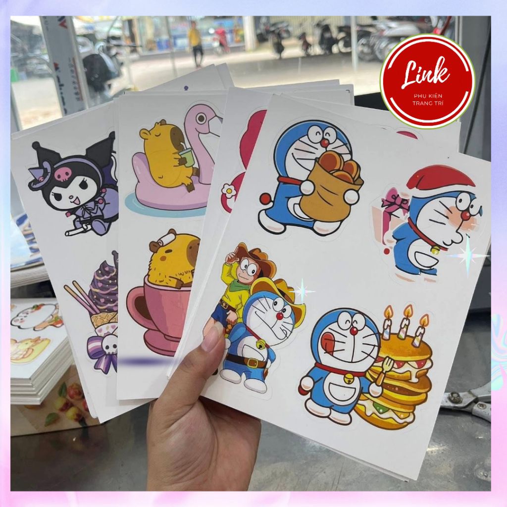 SET 100c. Thẻ kẹo mút in hình dễ thương- Trang trí Quà Tặng  Thiếu Nhi, Trung Thu, Sinh nhật