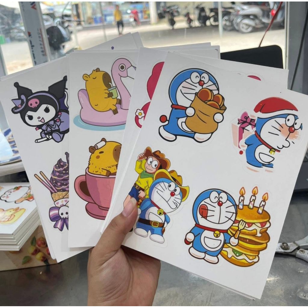 SET 100c. Thẻ kẹo mút in hình dễ thương- Trang trí Quà Tặng  Thiếu Nhi, Trung Thu, Sinh nhật
