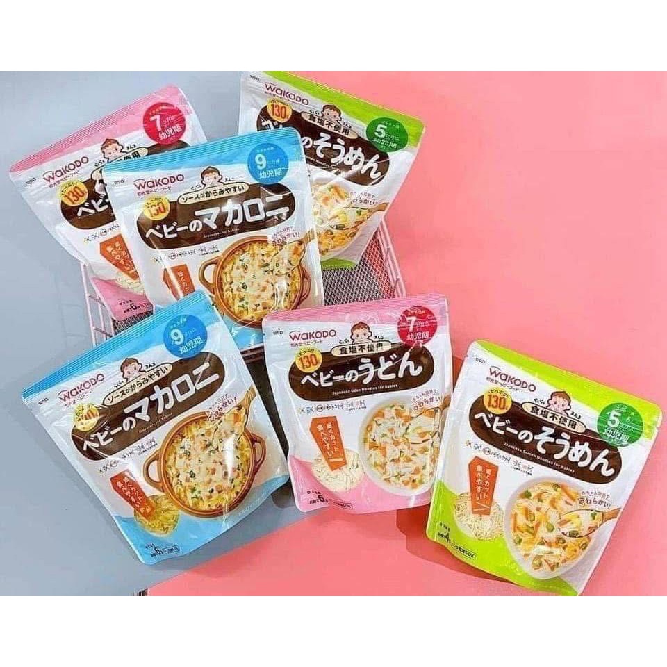 Mì, Somen tách muối ăn dặm Hakubaku, Wakodo, Churu, Tanabiki, Chubi Nhật cho bé từ 5 tháng tuổi