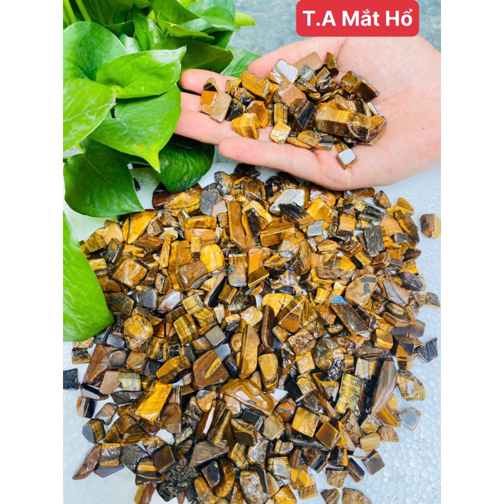 Set Đá Thạch Anh cho (MỆNH THỔ) - Đá mắt hổ tự nhiên, Đá mã não đỏ vụn, đá thạch anh vàng - May mắn