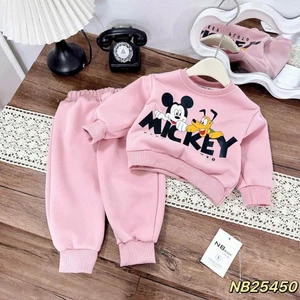 BỘ DÀI TAY THU ĐÔNG CHUỘT MIKI XÁM HỒNG