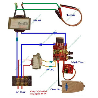 Máy biến áp nguồn 220V ra 9V linh kiện cho đồng hồ lịch vạn niên