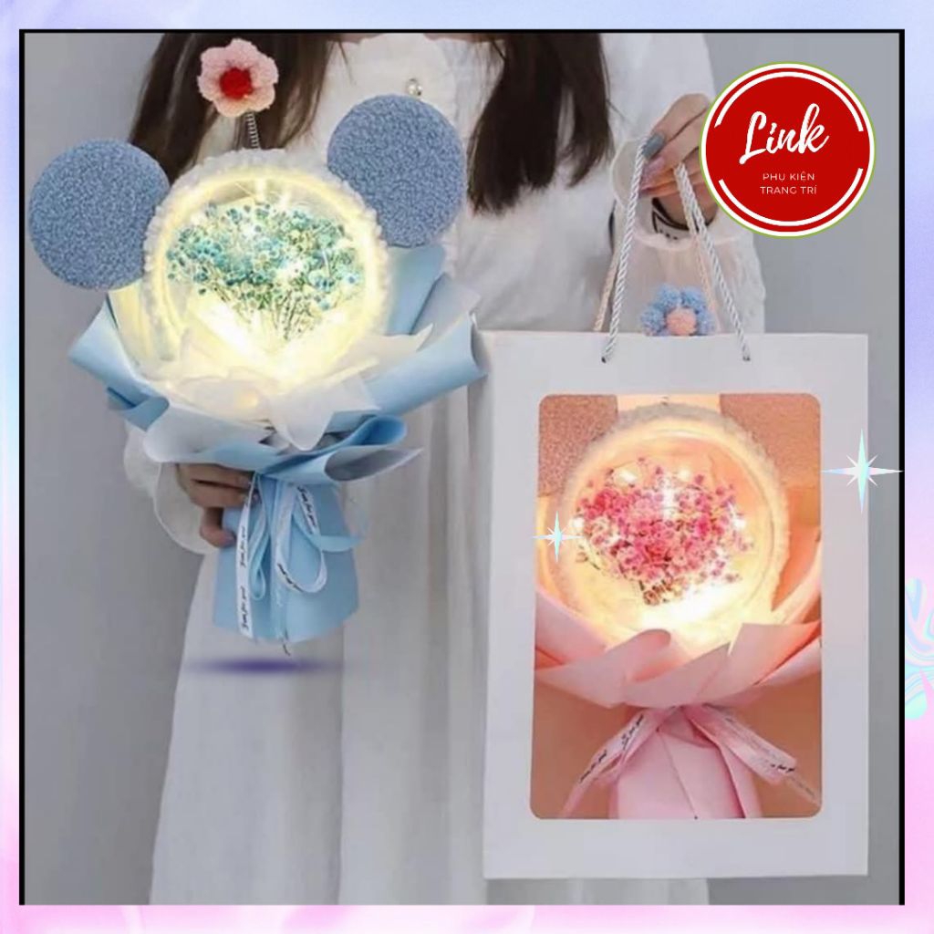 Combo 10 Túi giấy mặt kính, túi cửa sổ  25*15*35cm túi đựng hoa, đựng quà sinh nhật trong suốt dày dặn, túi đựng gấu