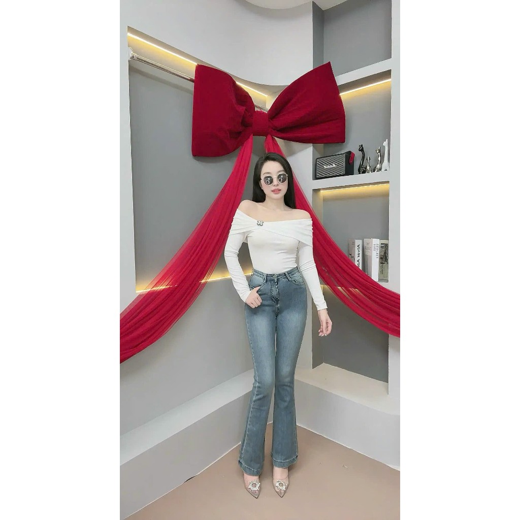 Quần Jeans NỮ, quần Bò nữ Lưng Cao Túi Hộp Sau