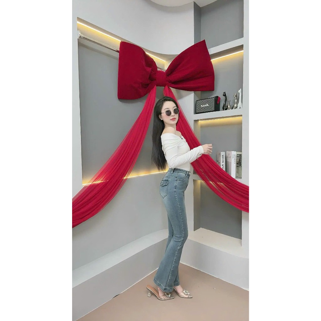 Quần Jeans NỮ, quần Bò nữ Lưng Cao Túi Hộp Sau