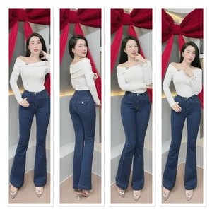 Quần Jeans Nữ Ống Loe Dài Lưng Cao CO Giãn 4 Chiều
