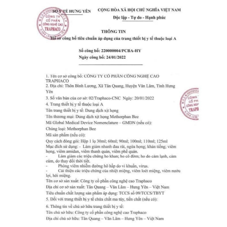 Dung dịch xịt họng keo ong Methorphan Bee giúp giảm viêm họng, rát họng và ho an toàn, hiệu quả cho cả nhà (Chai 30ml)
