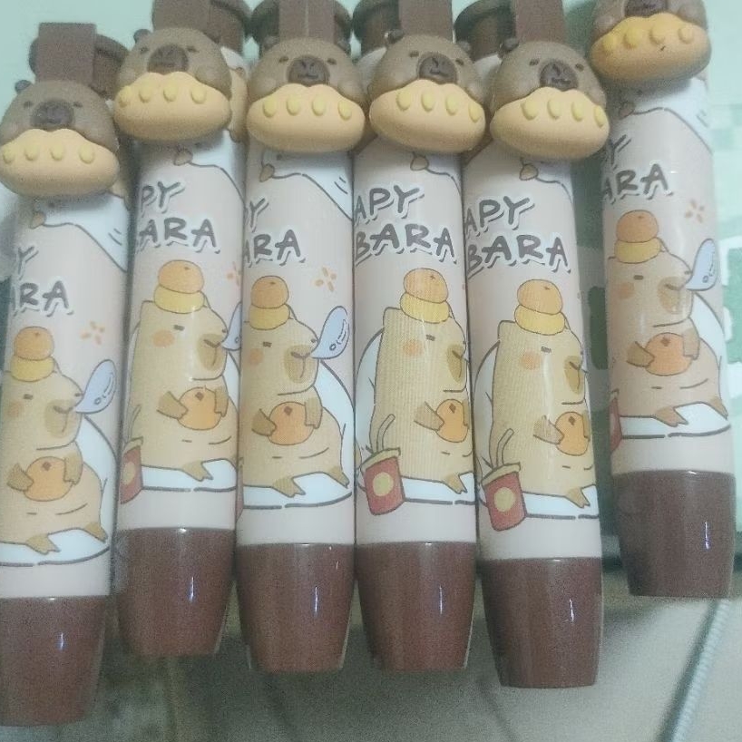 Gôm bấm tẩy bút chì hình cư tê panda,capybara,hamburger (1 cây)