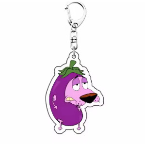 Móc khoá acrylic hình hoạt hình “Chú chó nhút nhát Courage” – Bộ biểu cảm dễ thương, trang trí balo, sưu tầm, quà t
