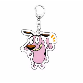 Móc khoá acrylic hình hoạt hình “Chú chó nhút nhát Courage” – Bộ biểu cảm dễ thương, trang trí balo, sưu tầm, quà t