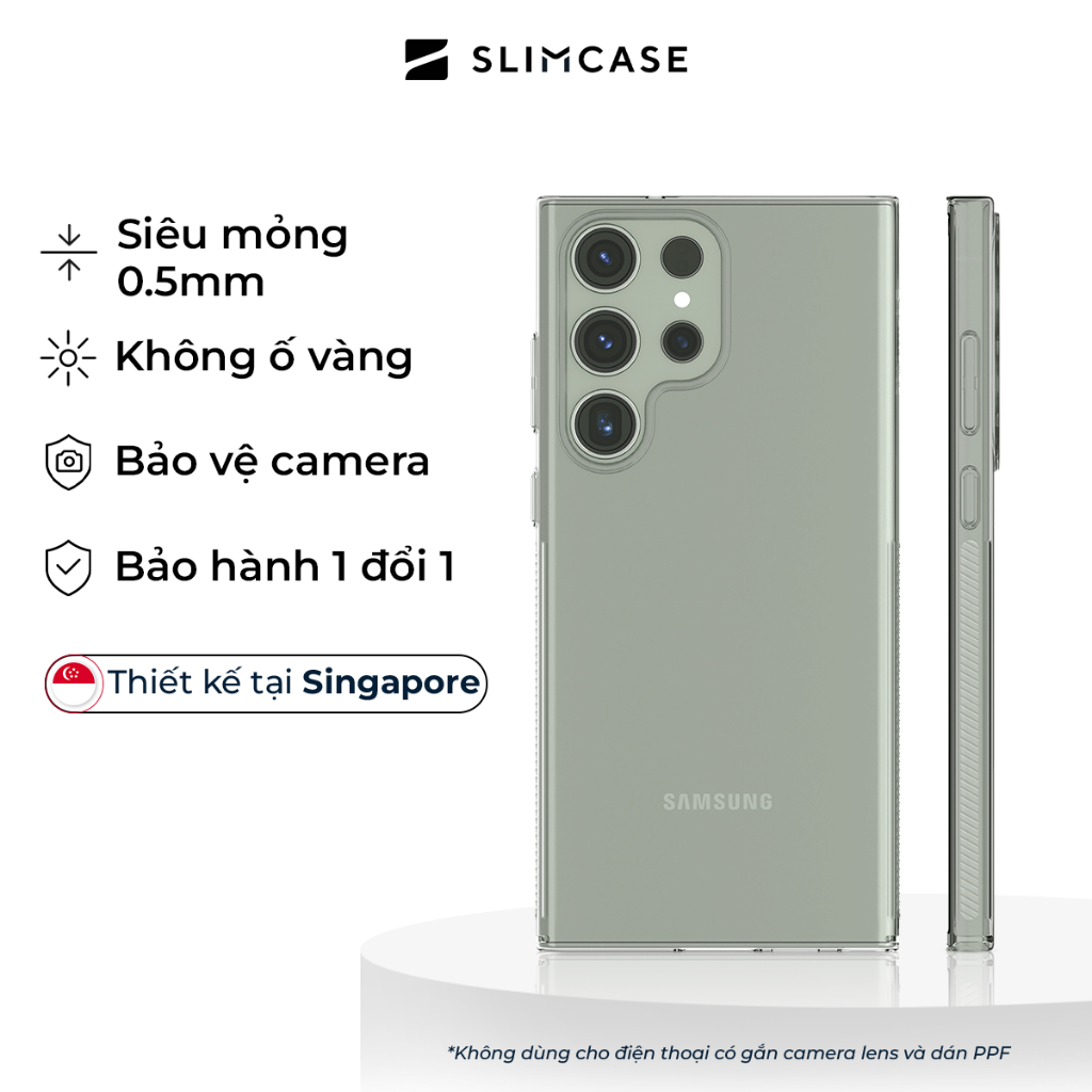 Ốp lưng Samsung S24 Ultra / S24 Plus / S24 & S23 Ultra / S23 Plus / S23 SLIMCASE - Không ố vàng, siêu mỏng