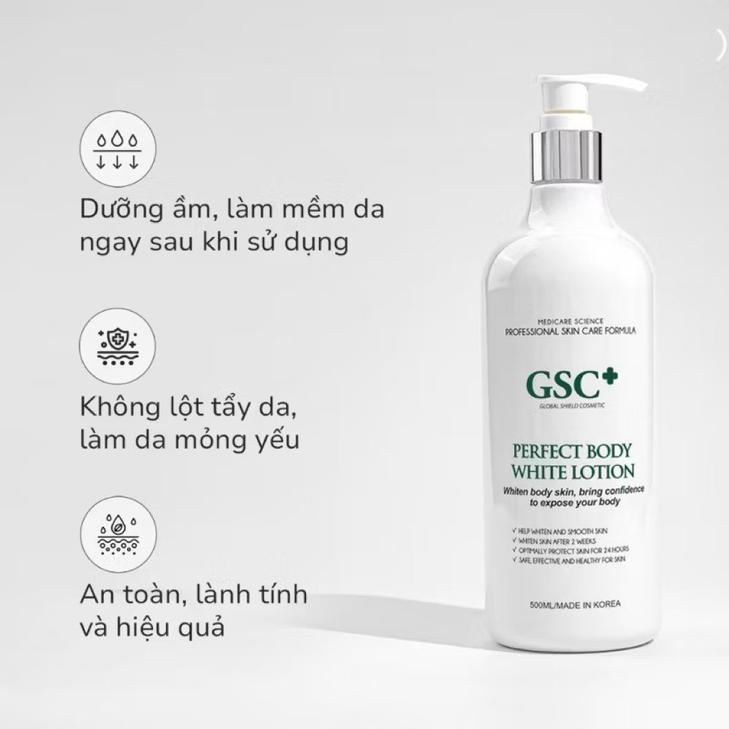 Kem Dưỡng Trắng Body GSC Whitening Solution 500ML