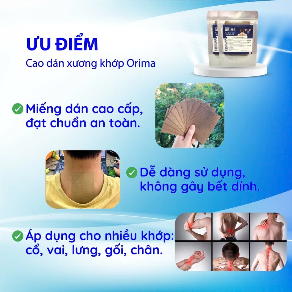 [ CHÍNH HÃNG ] Cao dán xương khớp giảm đau mỏi Orima - Miếng dán thảo dược