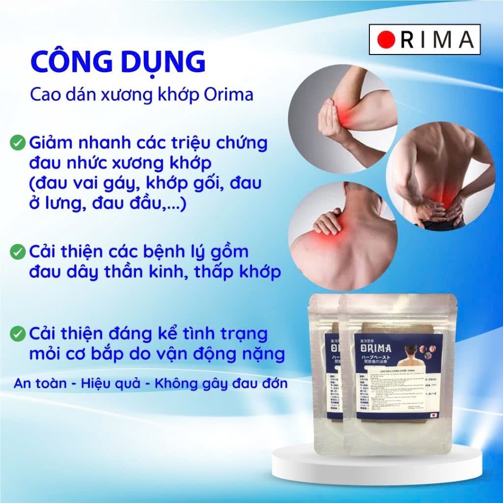 [ CHÍNH HÃNG ] Cao dán xương khớp giảm đau mỏi Orima - Miếng dán thảo dược