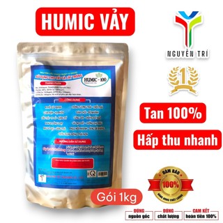 Phân bón Humic 100 Israel (Dạng vảy 1kg) - Tan 100%, Kích rễ cực mạnh, Cải tạo đất, Giảm mặn Hạ phèn