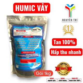 Phân bón Humic 100 Israel (Dạng vảy 1kg) - Tan 100%, Kích rễ cực mạnh, Cải tạo đất, Giảm mặn Hạ phèn