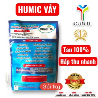 Phân bón Humic 100 Israel (Dạng vảy 1kg) - Tan 100%, Kích rễ cực mạnh, Cải tạo đất, Giảm mặn Hạ phèn