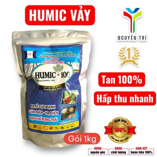 Phân bón Humic 100 Israel (Dạng vảy 1kg) - Tan 100%, Kích rễ cực mạnh, Cải tạo đất, Giảm mặn Hạ phèn