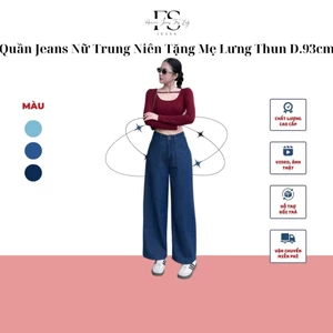 JD045 Quần Denim Nữ Trung Niên Cao Cấp Cạp Chun Chất Denim Mềm Nhẹ Phù Hợp Mặc Hàng Ngày